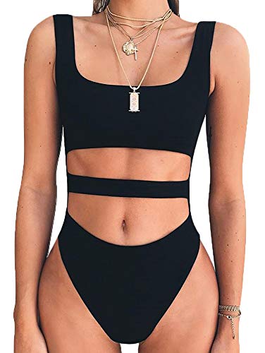 Product Cover BEAGIMEG Women's Tank Top Cut Out Sleeveless Bodice Bodysuit Party Clubwear Black