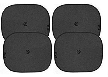 Product Cover Aranxt Universal Black Cotton Fabric Car Window Sunshades with Vacuum Cups (Set of 4)