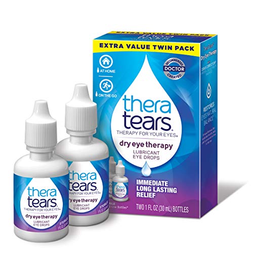 Product Cover TheraTears Eye Drops for Dry Eyes, Dry Eye Therapy Lubricant Eyedrops, Twin Pack, 30mL 1 Fl oz Each (Packaging may vary)