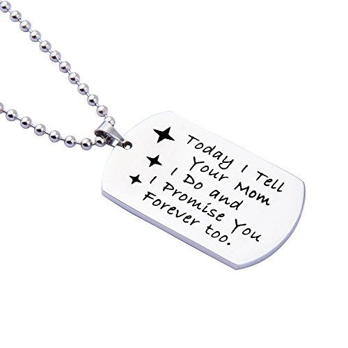 Product Cover ENSIANTH Gift for Stepson Step Daughter Today I Tell Your Dad I do and I Promise You Forever Too Necklace,Wedding Gift Blended (Mom Necklace)