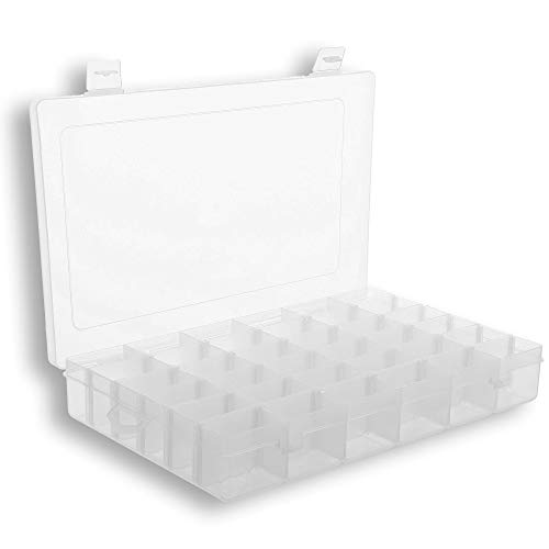 Product Cover Plastic Organizer Box with Dividers | 36 Compartment Organizer | Jewelry Organizer Box | Clear Organizer Box for Bead Storage, Letter Board Letters, Fishing Tackle