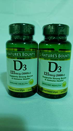 Product Cover Nature's Bounty Vitamin D3 5000 IU 150 Softgels Pack of 2