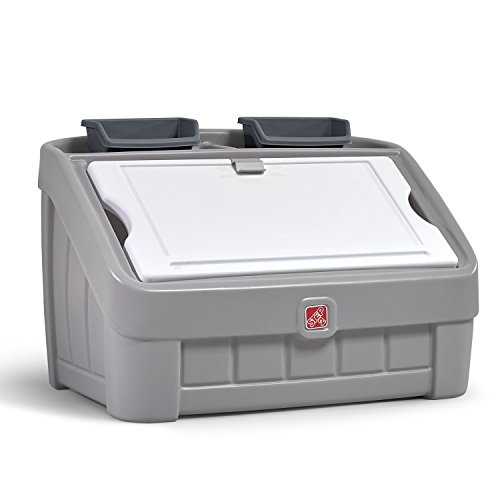 Product Cover Step2 2-in-1 Toy Box & Art Lid | Plastic Toy & Art Storage Container, Grey