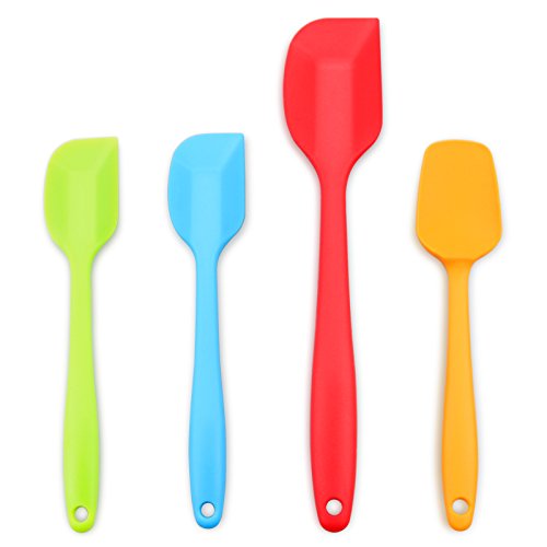 Product Cover Silicone Spatula, Stainless Steel Core Heat Resistant Non stick Rubber Spatulas, Set of 4