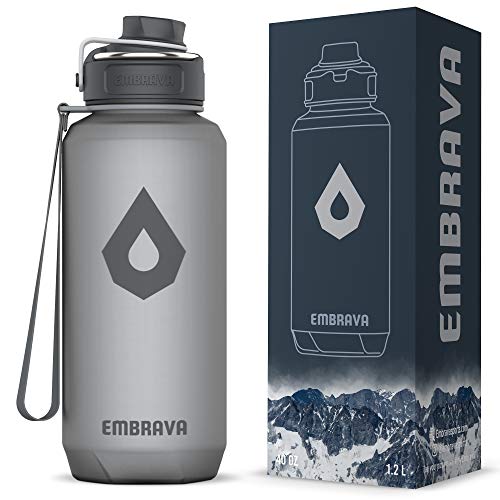 Product Cover Embrava 40oz Water Bottle - Large with Travel Carry Ring - Wide Leak Proof Drink Spout - Heavy-Duty, BPA & BPS Free Tritan Plastic - Best for Sports, Hiking, Gym, Work, Outdoors