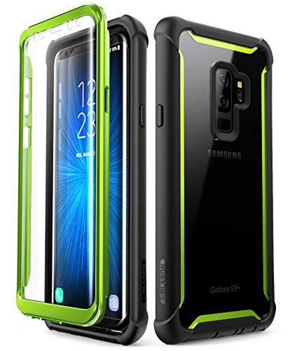 Product Cover i-Blason Case for Galaxy S9+ Plus 2018 Release, [Ares] Full-Body Rugged Clear Bumper Case with Built-in Screen Protector (Green)