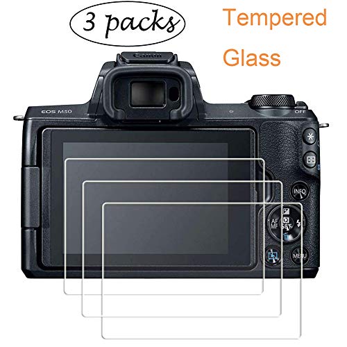 Product Cover PCTC Tempered Glass Screen Protectors Compatible for Canon EOS M50 Canon EOS 200D SL2 M100 Digital Camera (3 Packs)
