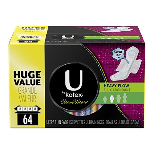Product Cover U by Kotex CleanWear Ultra Thin Pads, 64 Count
