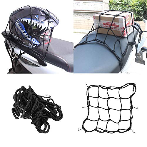 Product Cover Skycandle Motorcycle Bike Helmet Holder 6 Hooks Hold Down 30 x 30cm Mesh Net Bag Luggage Cargo Mesh Net Auto Car Styling