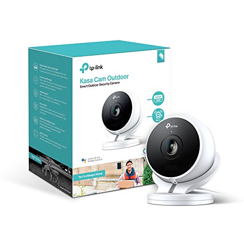Product Cover Kasa Cam Outdoor by TP-Link - 1080p HD, Built-in Siren, Stream Anywhere, Works with Alexa Echo and Google Assistant (KC200) - White, Black