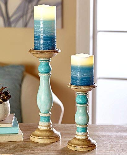 Product Cover The Lakeside Collection 4-Pc. LED Candle & Holder Set- Blue