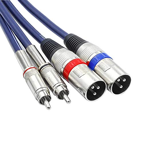 Product Cover TISINO Dual RCA to XLR Male Cable, 2 XLR to 2 RCA/Phono Plug HiFi Stereo Audio Connection Microphone Cable Wire Cord Path Cable - 10 Feet / 3m