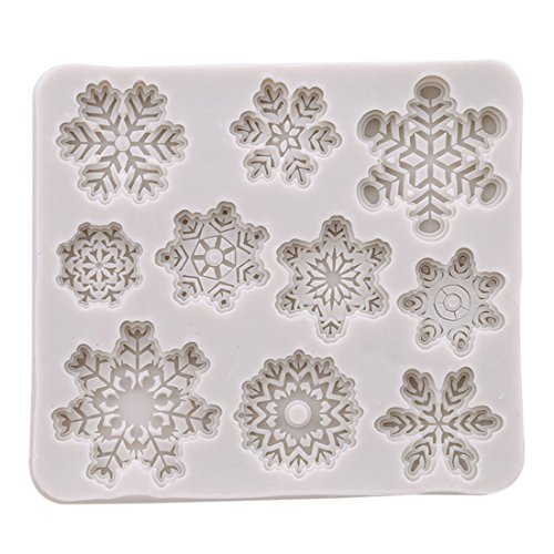 Product Cover VWH 1pcs Snowflake Christmas Silicone Fondant Tools Snowflake Mold for Cake Baking Decoration Mold