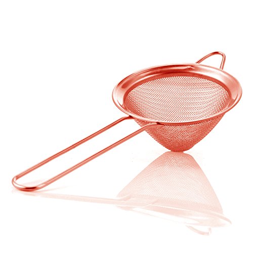 Product Cover Homestia Cocktail Strainer Stainless Steel Fine Mesh Strainer Professional Bar Tool Conical Food Strainers 3 inch, Copper