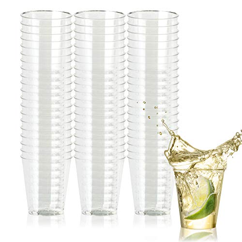 Product Cover 500 Disposable Hard Plastic Shot Glasses, Crystal Clear 1oz(30ml) - Heavy Duty & Reusable Shot Cups - Perfect for Jello Shots Sample Food Wine Tasting Weddings Birthdays Christmas New Year.