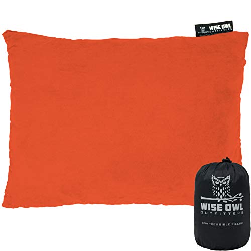 Product Cover Wise Owl Outfitters Camping Pillow Compressible Foam Pillows - Use When Sleeping in Car, Plane Travel, Hammock Bed & Camp - Great for Kids - Compact Small, Medium & Large Size - Portable Bag