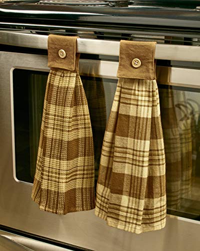 Product Cover The Lakeside Collection Rustic Country Kitchen Towels - Set of 2 Hanging Hand & Dish Cloths - Mocha
