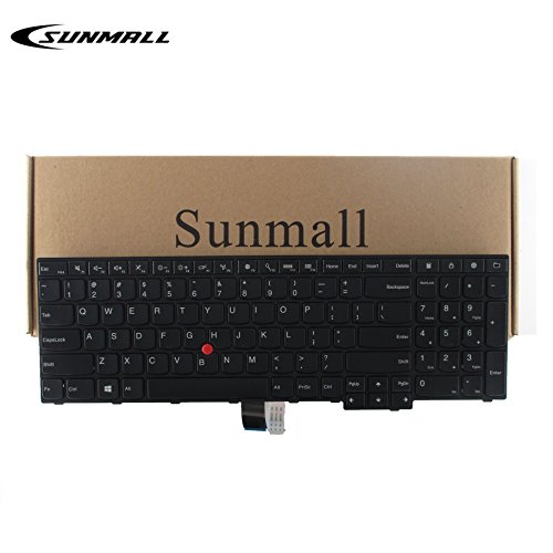 Product Cover SUNMALL Laptop Keyboard Replacement with Frame Compatible with Lenovo Thinkpad E550 E550C E555 E560 E565 Series Laptop Black US Layout