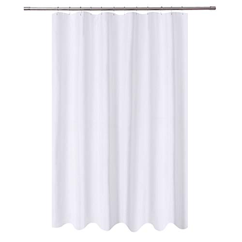 Product Cover N&Y HOME Extra Long Shower Curtain Liner Fabric 72 x 96 inches, Hotel Quality, Washable, Water Repellent, White Spa Bathroom Curtains with Grommets, 72x96