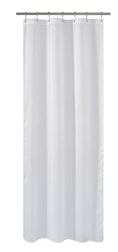 Product Cover N&Y HOME Fabric Shower Curtain or Liner 36 x 72 Inches Bath Stall Size with 2 Bottom Magnets, Hotel Quality, Washable, Water Repellent, White Spa Bathroom Curtains with Grommets, 36x72