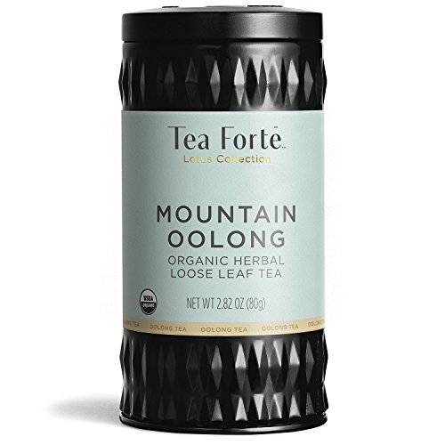 Product Cover Tea Forte Lotus Organic Herbal Tea, Makes 35-50 Cups, 2.82 Ounce Loose Leaf Tea Canister, Mountain Oolong