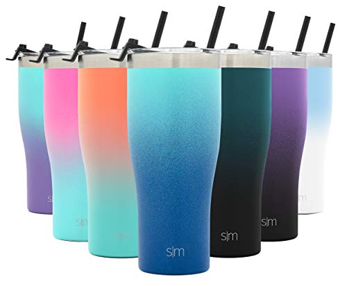 Product Cover Simple Modern 32oz Slim Cruiser Tumbler with Straw & Closing Lid Travel Mug - Gift Double Wall Vacuum Insulated - 18/8 Stainless Steel Water Bottle Ombre: Pacific Dream