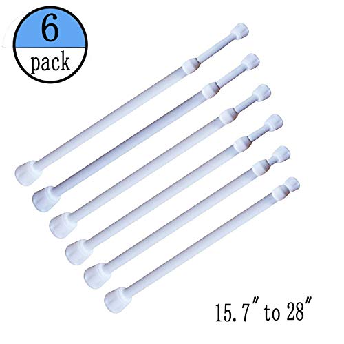 Product Cover GOODUSCN 6 Pack Tension Rods, Adjustable Spring Steel Cupboard Bars Rod Curtain Rods, Extendable Width 15.7