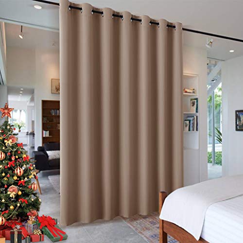 Product Cover RYB HOME Room Devider Blackout Curtains for Patio Door, Portable Sliding Glass Door Drapes Sunlight Proof Noise Reducing for Bedroom/Living Room/Kitchen/Gazebo, 100 x 84 inch, Cappuccino