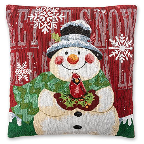 Product Cover Christmas Throw Pillow Covers (Set of 2) 18 x 18 - Snowman Pillow Cases, Throw Pillow Decor, Holiday Season Decorations for Winter Couch Cushions