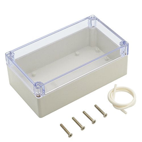 Product Cover LeMotech ABS Plastic Junction Box Dustproof Waterproof IP65 Electrical Enclosure Box Universal Project Enclosure Grey with PC Transparent Clear Cover6.2 x 3.5 x 2.3 inch(158 x90 x60 mm)