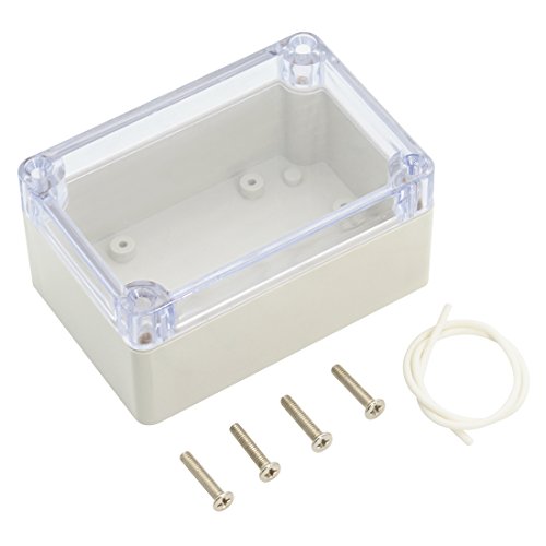 Product Cover LeMotech ABS Plastic Junction Box Dustproof Waterproof IP65 Electrical Enclosure Box Universal Project Enclosure Grey with PC Transparent Clear Cover 3.9 x 2.7 x 2 inch(100 x 68 x 50 mm)