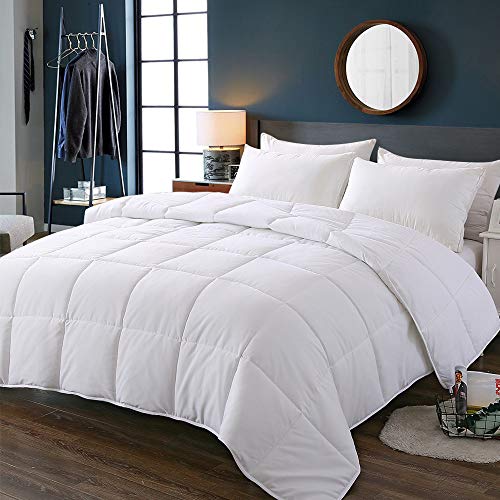 Product Cover Decroom White Comforter,Down Alternative Quilted Duvet Insert,Moisture-Wicking Treament,Light Weight and Soft for All Season Twin Size