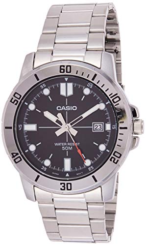 Product Cover Casio MTP-VD01D-1EV Men's Enticer Stainless Steel Black Dial Casual Analog Sporty Watch
