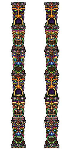 Product Cover Beistle S50467AZ2 Jointed Tiki Totem Pole 2 Piece, Multicolored