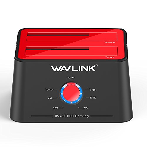 Product Cover WAVLINK USB 3.0 to SATA Dual-Bay External Hard Drive Docking Station with UASP for 2.5/3.5-inch HDD SSD, Hard Drive Duplicator Offline Clone Function (2 x 10TB Support)