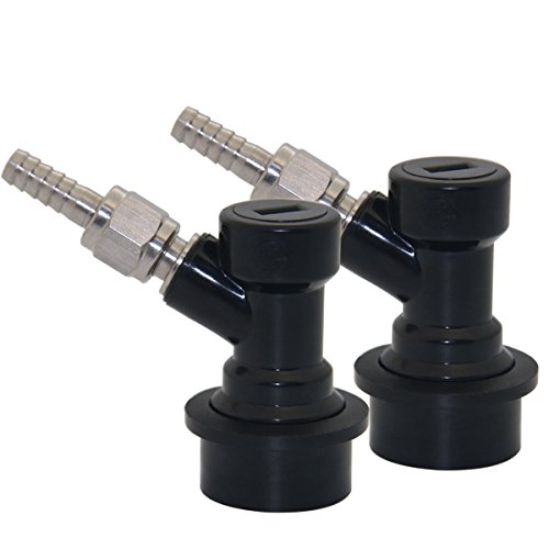 Product Cover PERA BF 2X-BLLO 2 PACK Ball Lock MFL Dis-connect Set with Swivel Nuts 1/4 Liquid Barbed keg coupler, Disconnect, Black