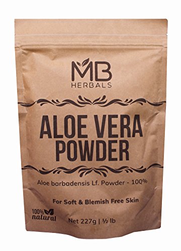 Product Cover MB Herbals Aloe Vera Powder 227g | Half Pound | 100% Pure & Organically Cultivated Aloevera Powder | Natural Skin Moisturizer | Controls Blemish Acne Pimples & Fine Lines | EXTERNAL USE ONLY