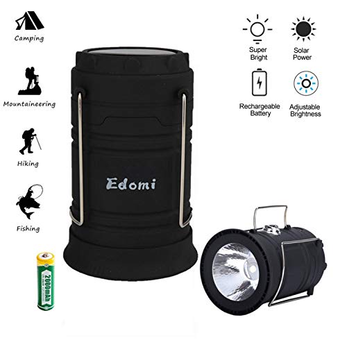 Product Cover Edomi Lanterns Battery Powered Led-Solar Camping Lantern Portable Emergency Flashlights Rechargeable Hanging Tent Lamp Little Camping Light with Batteries for Power Out Hurricane Kit