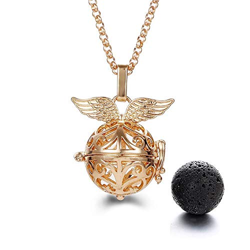 Product Cover Harry Potter Necklace - Golden Snitch Lava Stone Aromatherapy Necklace with Jewelry Box by PAJKE