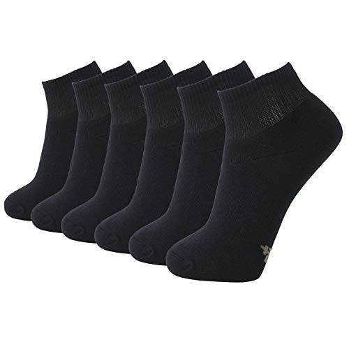 Product Cover +MD 6 Pack Mens Bamboo Ankle Socks Extra Heavy Full Cushioned Work Socks Moisture Wicking Sports Quarter Socks