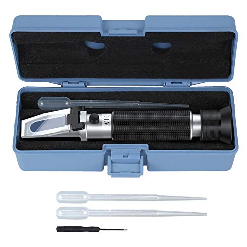 Product Cover AUTOUTLET Salinity Refractometer,Automatic Temperature Compensation Salt Water Tester Hydrometer 0-100ppt & 1.000-1.070 Specific Gravity ATC Refractometer for Sea Water Aquarium Tank, Marine Industry