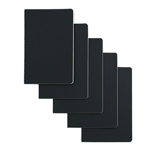 Product Cover Travel Journal Set with 6 Notebook Journals for Travelers - Black Soft Cover - A5 Size - 210 mm x 140 mm - 60 Lined Pages/ 30 Sheets