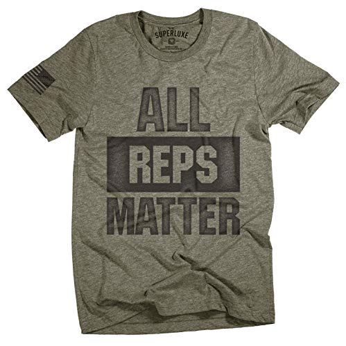 Product Cover Superluxe Clothing Mens All Reps Matter American Flag Lifting Workout T-Shirt