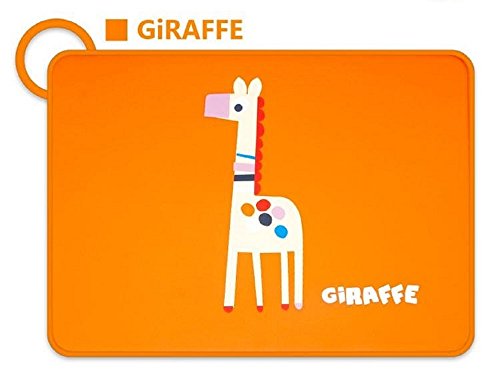 Product Cover BIOSOMA Baby. Silicone Placemats, Nice 'n Cute Designs, Kids & Toddler Placemats, Safe 100% Food-Grade Silicone, Non-Slip Silicone & Easy to Roll and Loop It! with Anti-Spill Edge. Giraffe