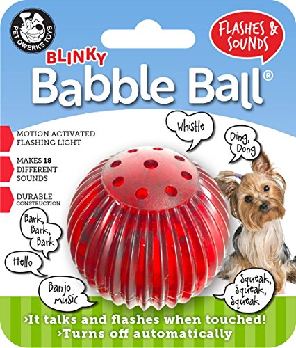 Product Cover Pet Qwerks Blinky Babble Ball Interactive Dog Toys - Flashing Motion Activated Electronic Talking Ball, Lights Up & Makes Noise - Avoids Boredom & Keeps Dogs Active | for Small Dogs & Puppies