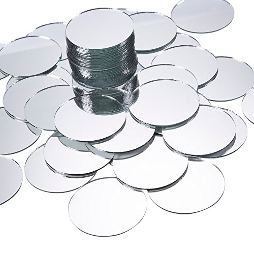 Product Cover Juvale Craft Mirror - 60-Pack Mini Mirror Circles, Glass Mosaic Tile Pieces for Home Decor, DIY Craft Projects, 2-Inch Diameter