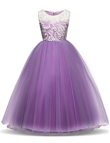 Product Cover TTYAOVO Kids Prom Ball Gown Girl Lace Tulle Flower Princess Party Maxi Dress