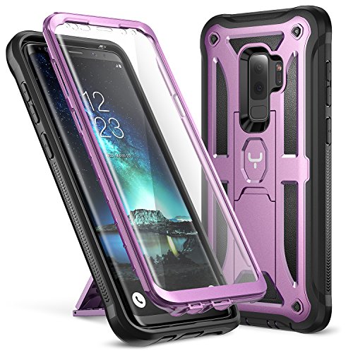 Product Cover YOUMAKER Galaxy S9+ Plus Case, Full-Body Rugged Kickstand Case with Built-in Screen Protector Heavy Duty Protection Shockproof Case Cover for Samsung Galaxy S9 Plus 6.2 inch (2018) (Metallic Purple)