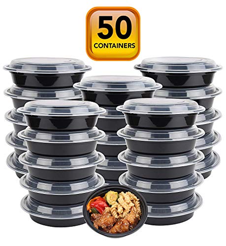 Product Cover 50-Pack containers with Lids (24 OZ.) Lunch Boxes -BPA-Free Food Grade.- Freezer & Dishwasher Safe - Premium Quality