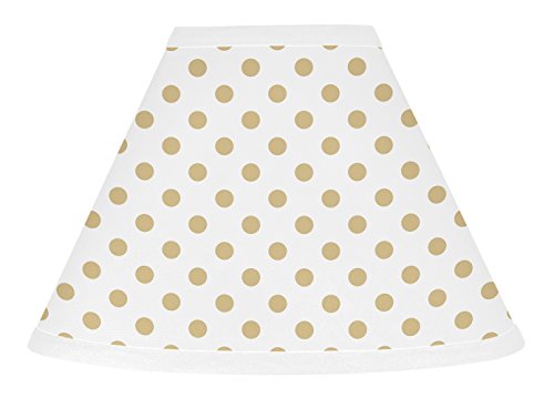 Product Cover Sweet Jojo Designs Gold and White Polka Dot Lamp Shade for Watercolor Floral Collection